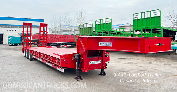 60 Ton 3 Axle Low Bed Trailer for sale in Santo Domingo Dominican