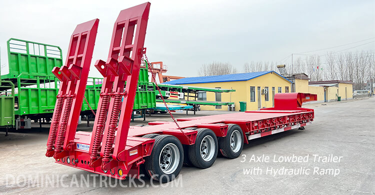 60 Ton 3 Axle Low Bed Trailer for sale in Santo Domingo Dominican