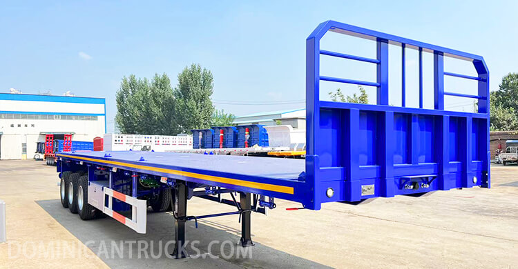 3 Axle Flatbed Trailer Truck for Sale in Dominican Republic
