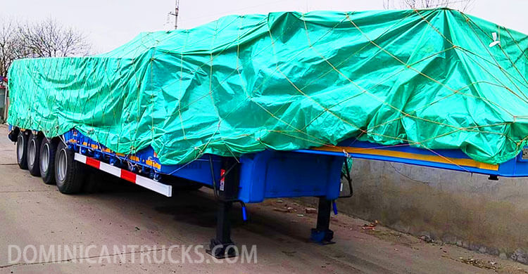 4 Axle 100 Ton Low Bed Trailer Truck | Low Bed Truck Trailer Price in Dominican Republic