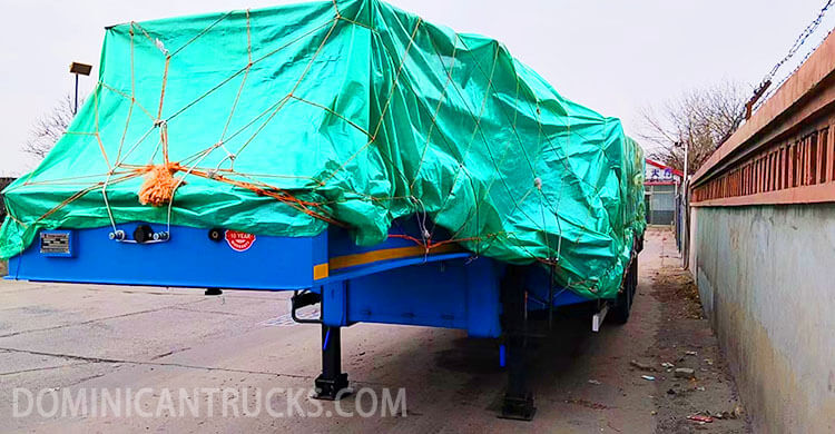 4 Axle 100 Ton Low Bed Trailer Truck | Low Bed Truck Trailer Price in Dominican Republic