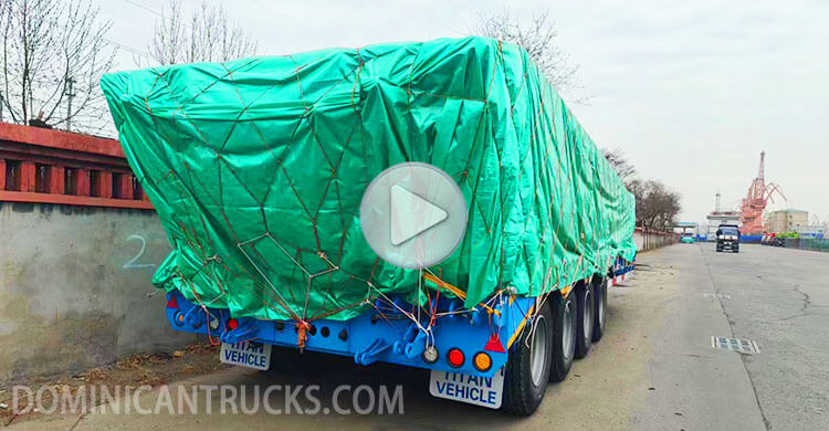 4 Axle 100 Ton Low Bed Trailer Truck | Low Bed Truck Trailer Price in Dominican Republic