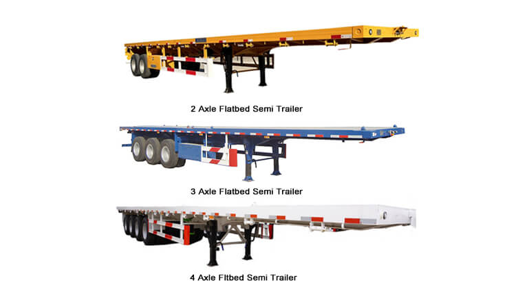 3 4 axle 40ft 60ton flatbed trailer for sale in Dominican