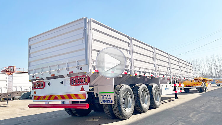 3 Axle 60ton Sidewall Grain Trailer for Sale in Dominican