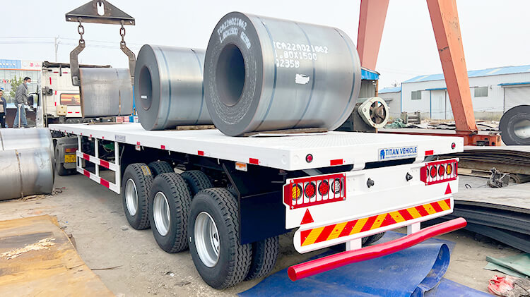 3 Axle 40 Feet Flatbed Container Trailer for Sale in Dominican