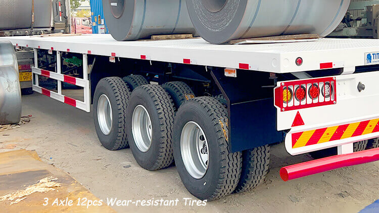 3 Axle 40 Feet Flatbed Container Trailer for Sale in Dominican