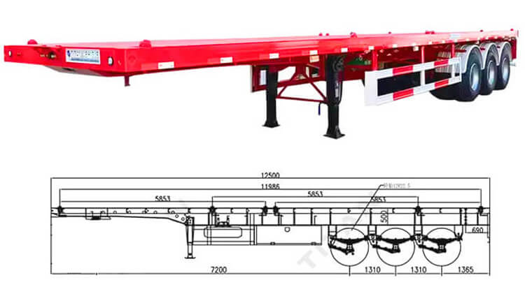 40 Ft Flatbed Trailer - Three Axle Flatbed Trailer for Sale in Dominican
