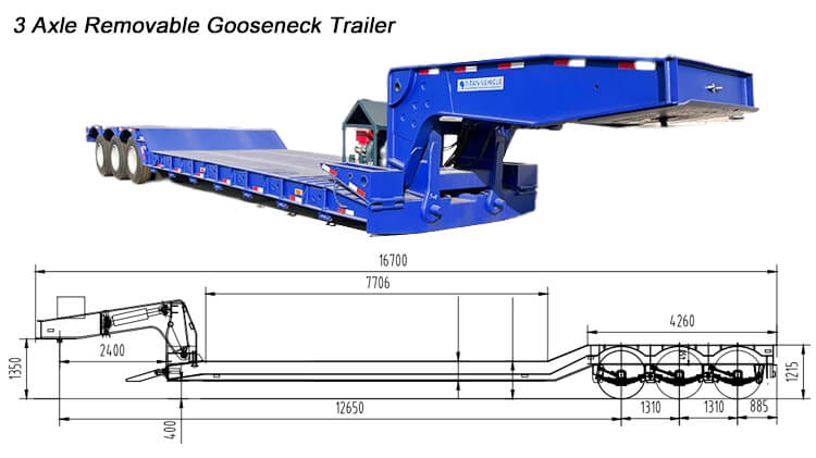 80 Ton Removable Gooseneck Trailer - Lowboy for Sale in Dominican