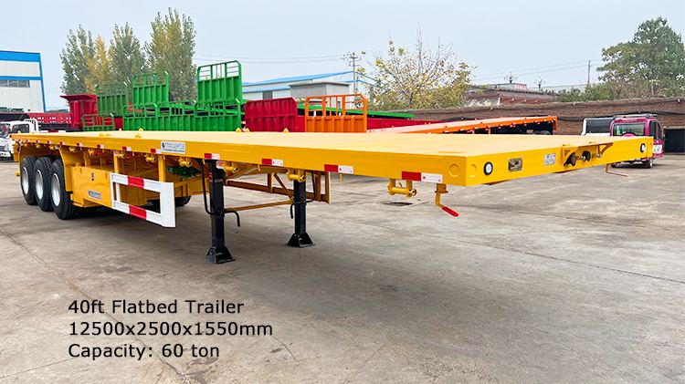 3 Axle Flatbed Semi Trailer | 40 Feet Flatbed Trailer for Sale in Dominican