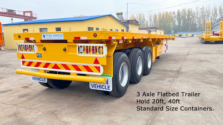 3 Axle Flatbed Semi Trailer | 40 Feet Flatbed Trailer for Sale in Dominican