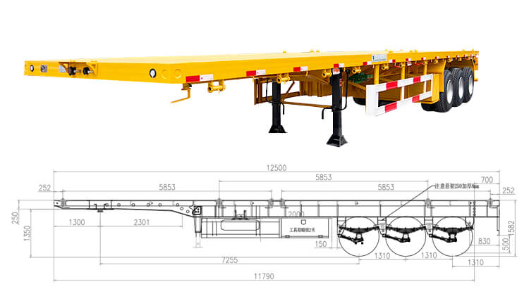 3 Axle Flatbed Semi Trailer | 40 Feet Flatbed Trailer for Sale in Dominican