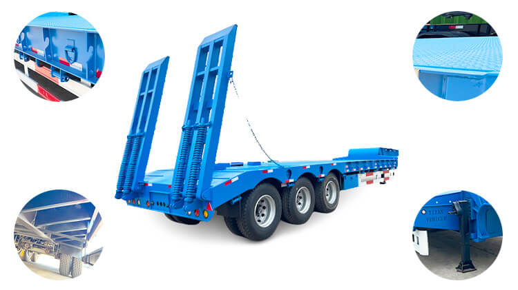 3 Axle 60 Ton Low Bed Trailer Truck for Sale in Dominican