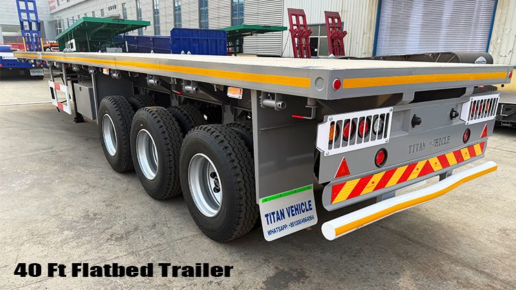 40 Feet Semi Flatbed Truck Trailer | Flatbed Tractor Trailer for Sale in Dominican