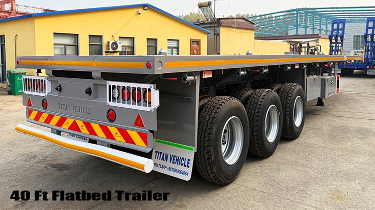 40 Feet Semi Flatbed Truck Trailer | Flatbed Tractor Trailer for Sale in Dominican