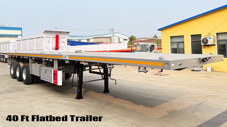 40 Feet Semi Flatbed Truck Trailer | Flatbed Tractor Trailer for Sale in Dominican