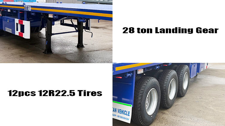 40 Ft Tri Axle Heavy Duty Flatbed Trailer for Sale Price in Dominican