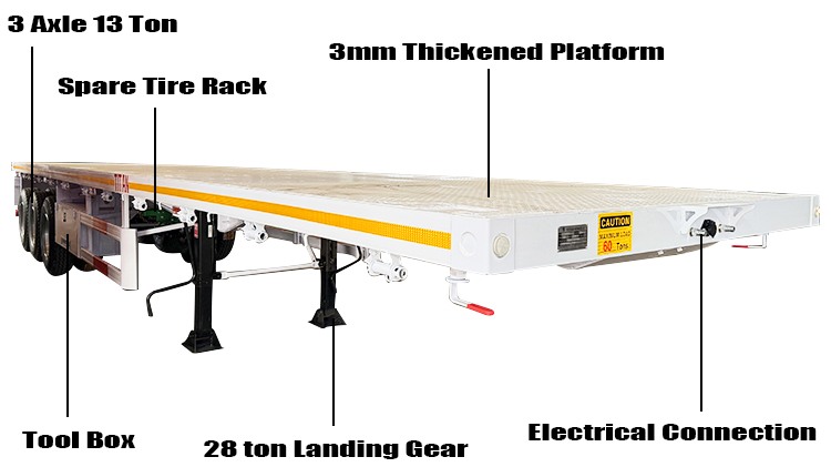 3 Axle 40 Foot Flatbed Trailer | Flat Bed Semi Trailer for Sale in Dominican