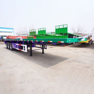 3 Axle Flatbed Semi Trailer(Single Row Tire)