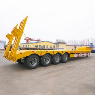 4 Axle Low Bed Truck with Hydraulic Ramp